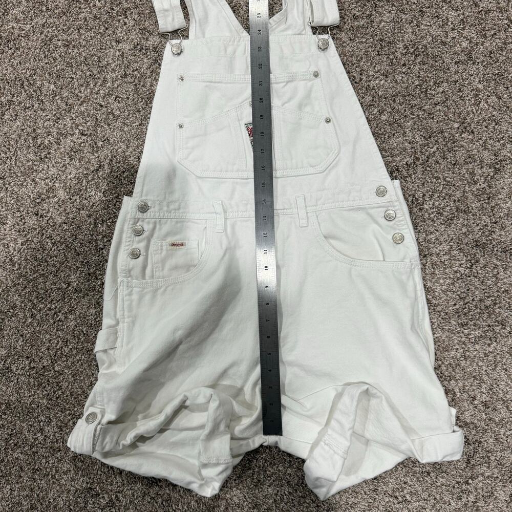 Vintage 80s 90s Women's JouJou White Denim Bibs Overalls Shortalls Size Large - Picture 10 of 11